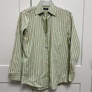 Boss Button Down Dress Shirt - Green Striped - Size Men's 16